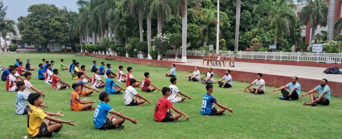 Yoga Day celebrated in Khalsa College Mahilpur.